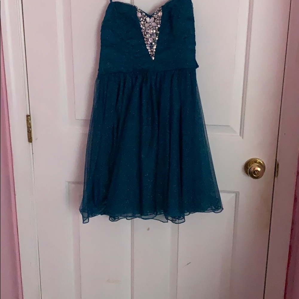 turquoise homecoming/prom dress
